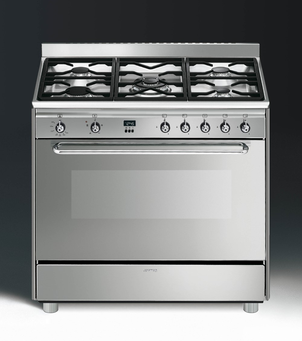Smeg SCD90GVX Gasherd mit Gasbackofen mit Umluft Gasherd de