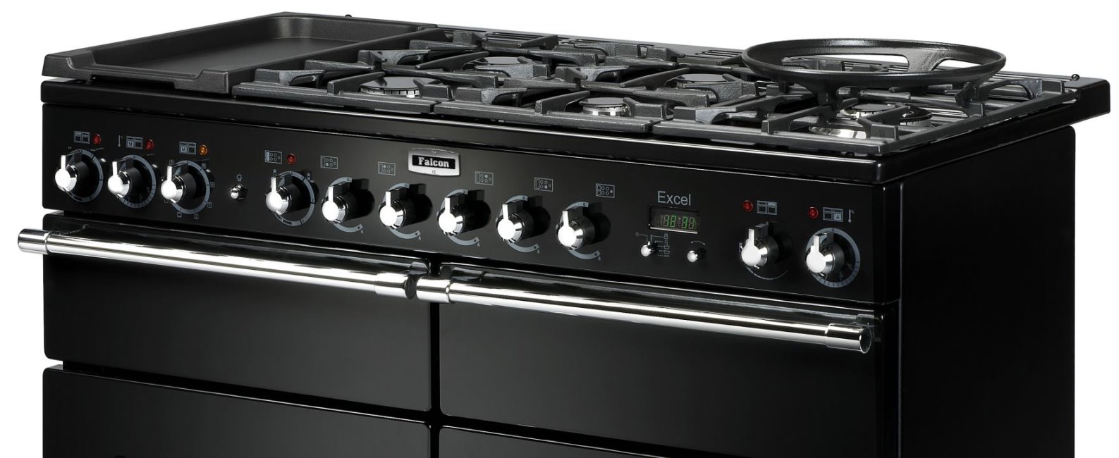 Falcon Excel 110 Range Cooker, Gasherd mit Elektrobackofen, black