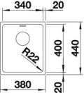 BLANCO ANDANO 340-U 518306 Unterbaubecken