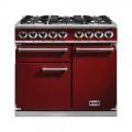 Falcon 1000 Deluxe Range Cooker, Gasherd mit Elektrobackofen, cherry red/ Energieeffizienzklasse A