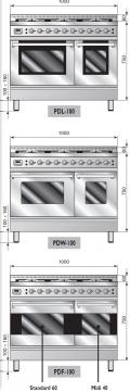 ILVE PDL-1006-MP Professional Plus Gasherd, Elektrobackofen