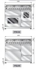 ILVE PTW-1006-MP Professional Plus Gasherd, Elektrobackofen