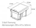 Pyramis 038001701 EINBAU ABFALLSAMMLER COLOR 3-Fach