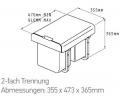 Pyramis 038001601 EINBAU ABFALLSAMMLER COLOR 2-Fach