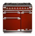 Falcon Elise 90 Range Cooker FRENCH COLLECTION, Gasherd mit Elektrobackofen, cherry red, Energieeffizienzklasse A