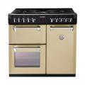 STOVES Richmond 90 DF Gasherd mit 3 Elektrobacköfen, Champagner, Energieeffizienzklassen A/B