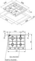 Oranier GFC2764 Gaskochfeld Glaskeramik