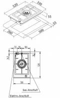 Oranier GFC2731 Domino Gaskochfeld Glaskeramik